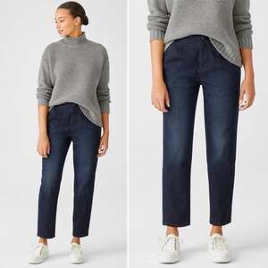 NWT NEW Eileen Fisher Organic Cotton Stretch Tapered Ankle Jeans Size 16
